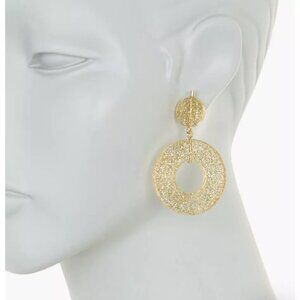 Madewell Gold Glitter Donut Drop Earrings